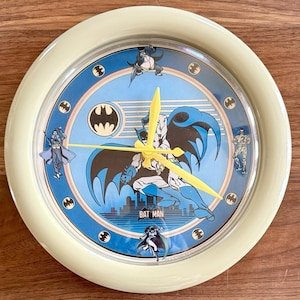 VTG 80s Batman Clock By Electro Optix Inc. 9" DC Comics VTG 1989 Tested Working