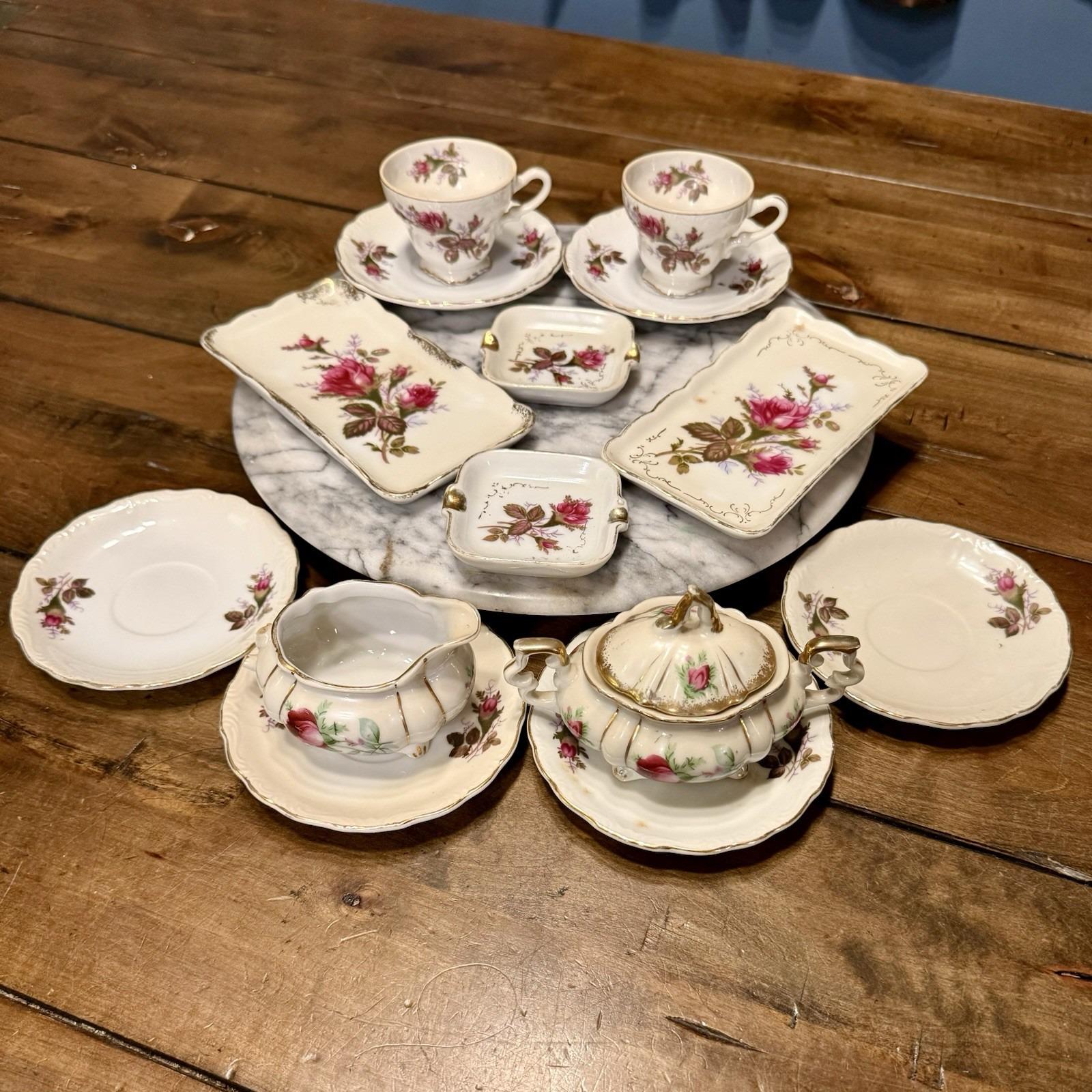 Japanese Miniature Moss Rose Tea Set - Etsy
