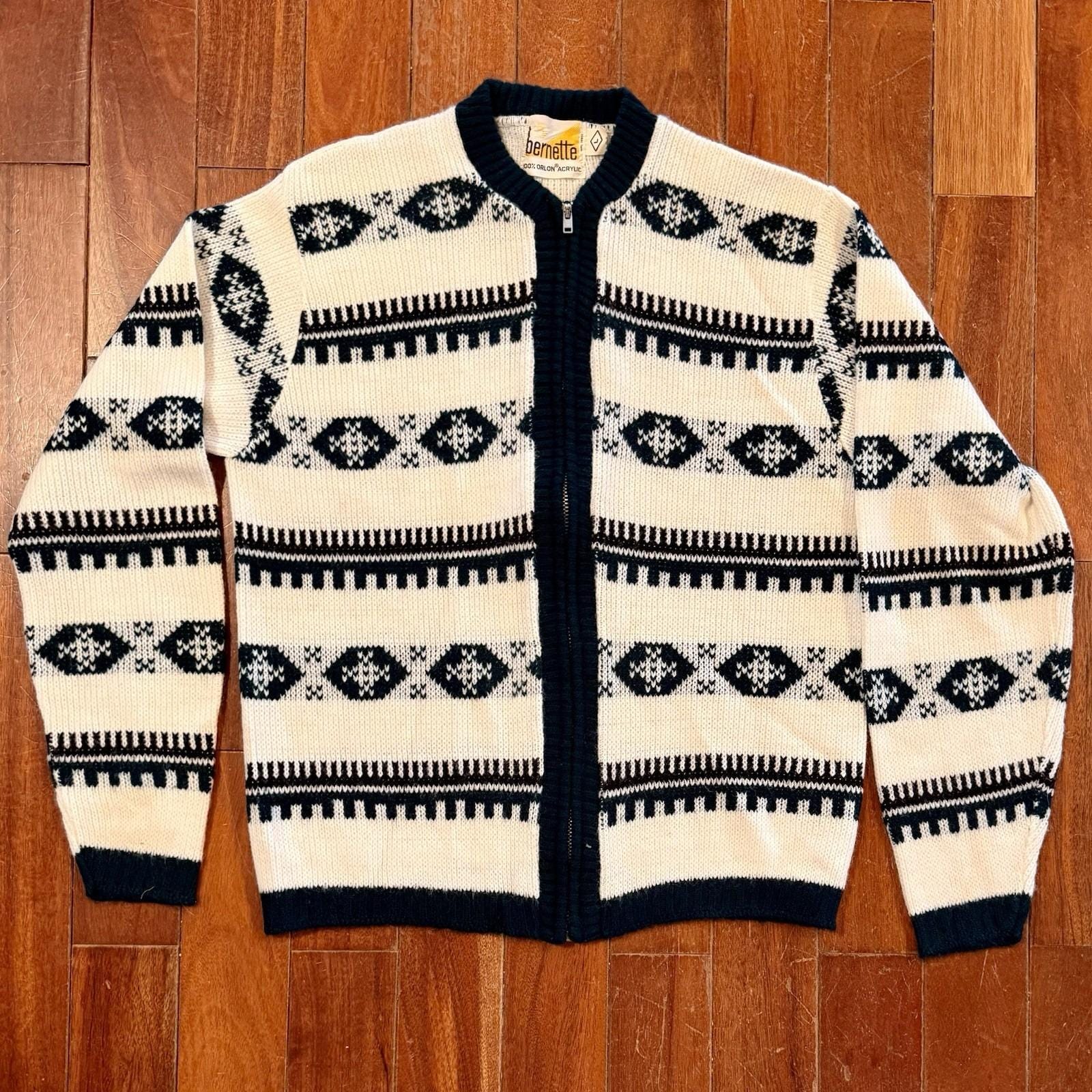 60s Zip Cardigan - Etsy