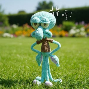 Grummy Squidward Doll Crochet Pattern Plushies, Funny Amigurumi Toy Crochet Pattern, Easy To Advanced Tutorial, PDF For Download 3925AT3
