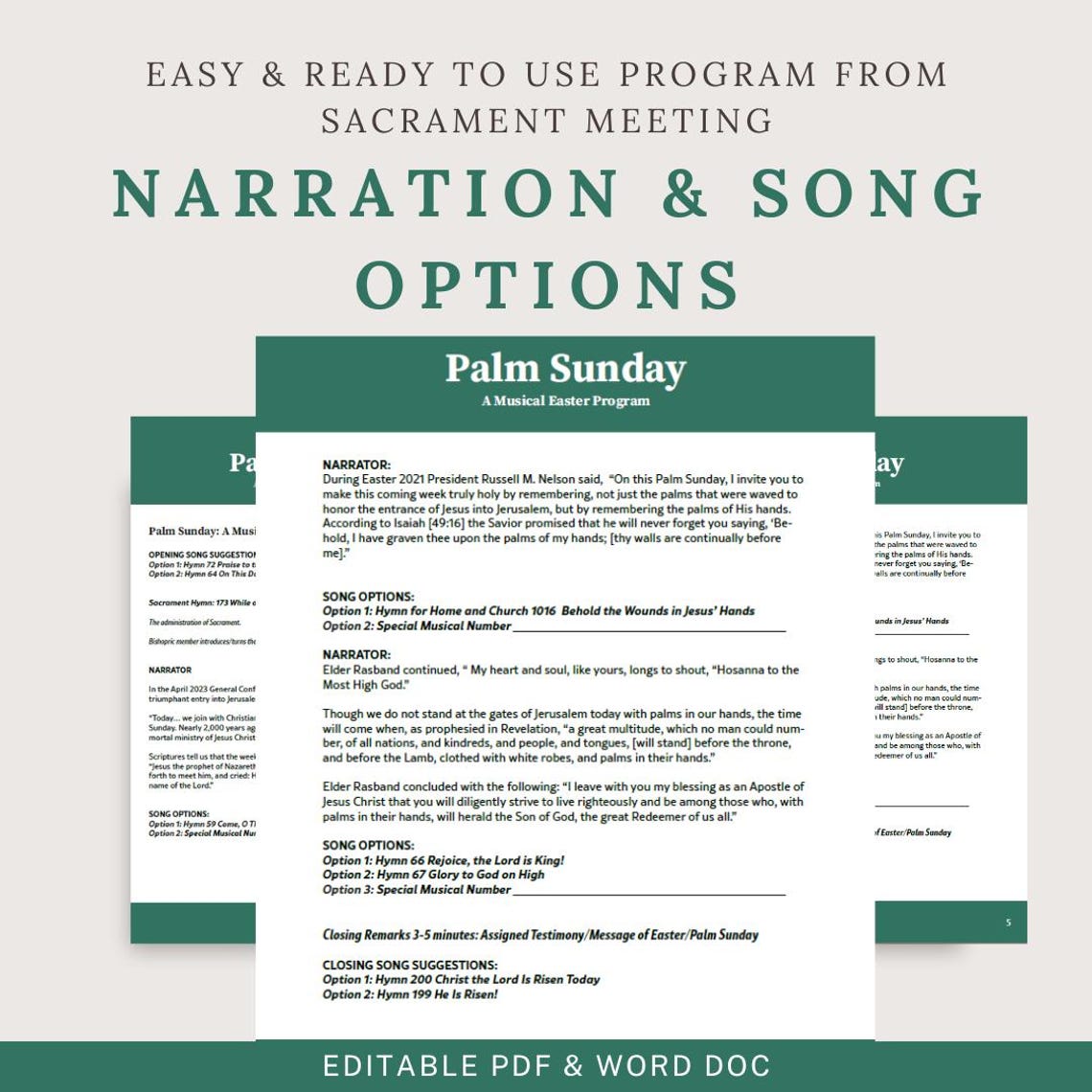 Easter Program Lds Palm Sunday Easter Musical Program | LDS Sacrament Meeting Program ...
