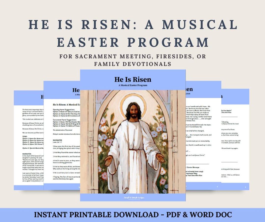 Easter Program Lds He is Risen! Musical Easter Program | LDS Sacrament Meeting Program ...