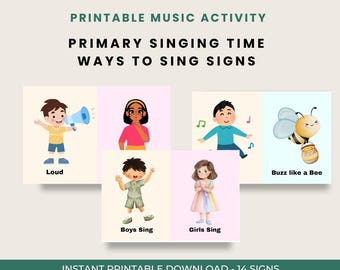 Primary Singing Time Signs Printable | Ways to Sing Review Game | Kids Music Time Printable PDF |LDS Primary Music Leader Activity