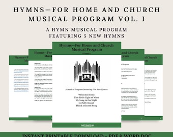 LDS New Hymn Musical Program Vol. I Sacrament Meeting Program Script | Hymns for Home and Church| Ward Choir Devotional | Printable Download