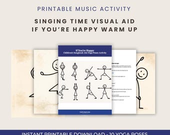 If You’re Happy Yoga Poses Singing Time Activity | Primary Music Leader Printable | LDS Children’s Songbook Movement Game PDF