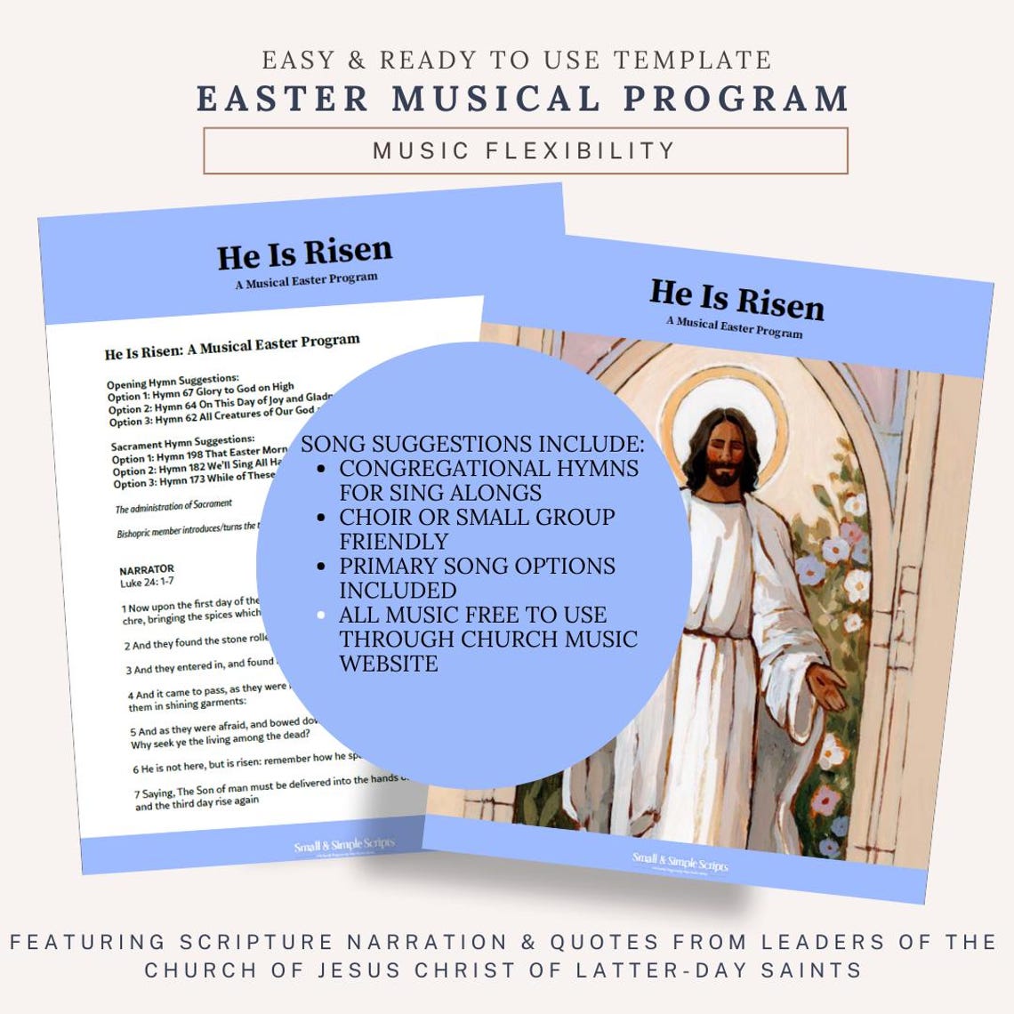 Easter Program Lds He is Risen! Musical Easter Program | LDS Sacrament Meeting Program ...