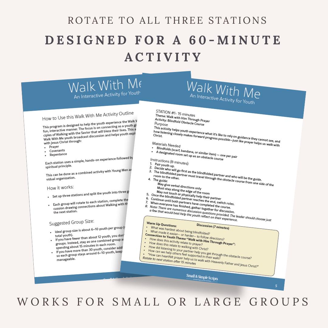 Paper Walk Relay LDS Walk With Me Youth Activity | Interactive Obstacle Course & Relay ...