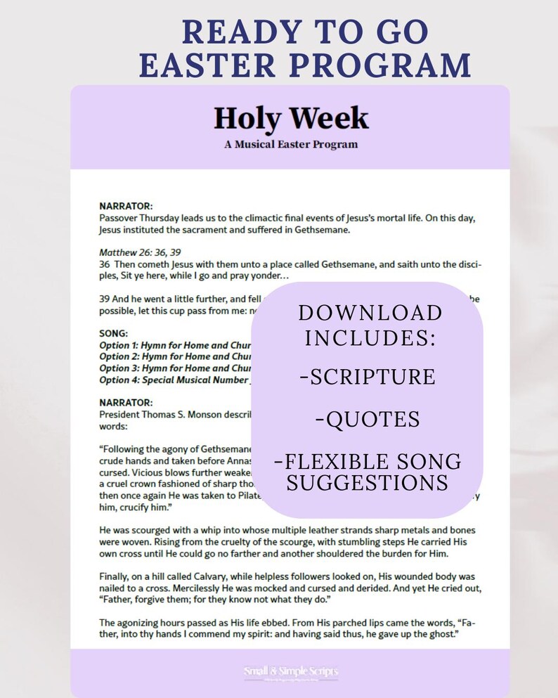 Holy Week Easter Musical Program | LDS Easter Musical Sacrament Meeting ...