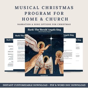 LDS Christmas Program: Hark! The Herald Angels Sing (Printable Template), Musical Program for Sacrament Meeting, Musical Christmas Script