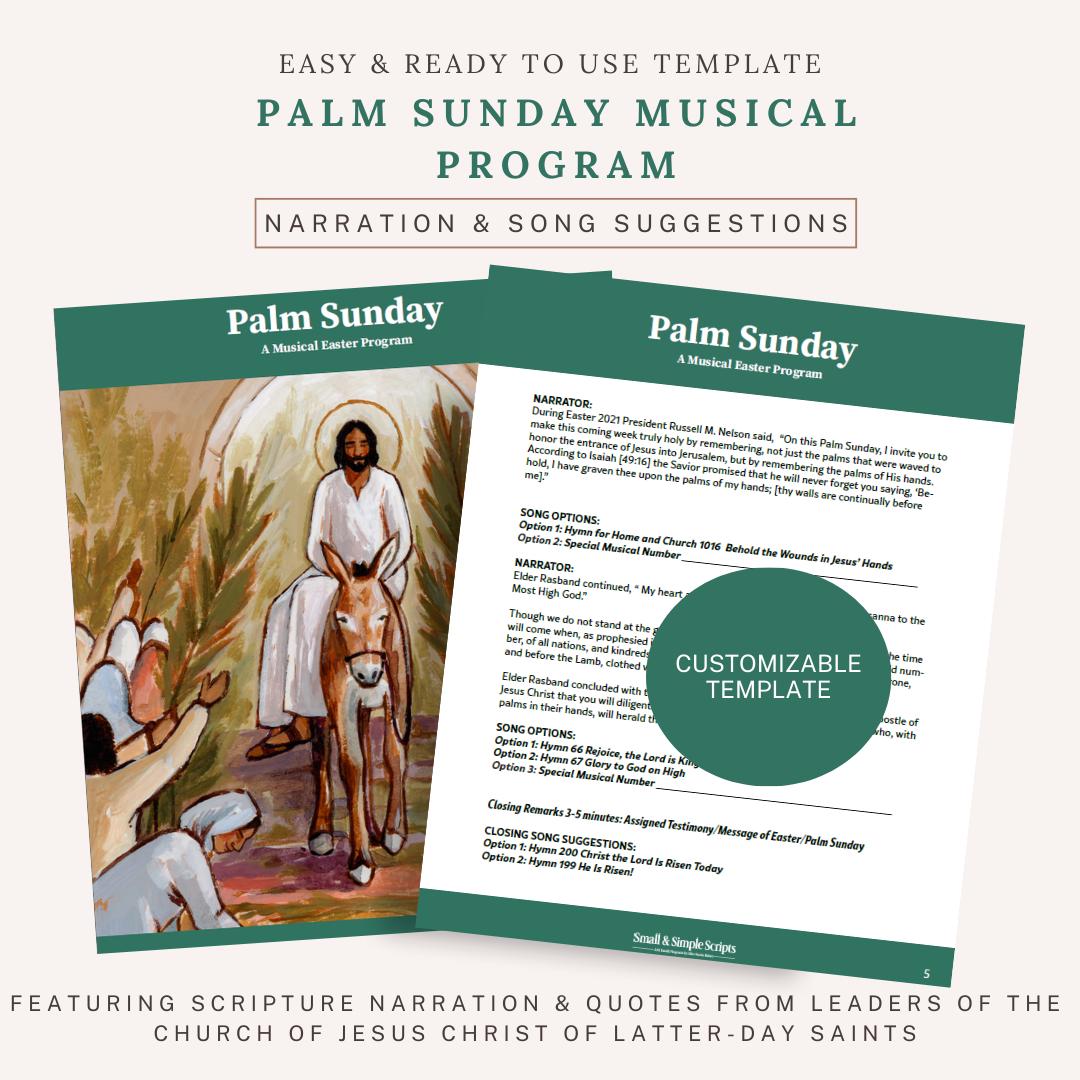 Palm Sunday Easter Musical Program | LDS Sacrament Meeting Program ...