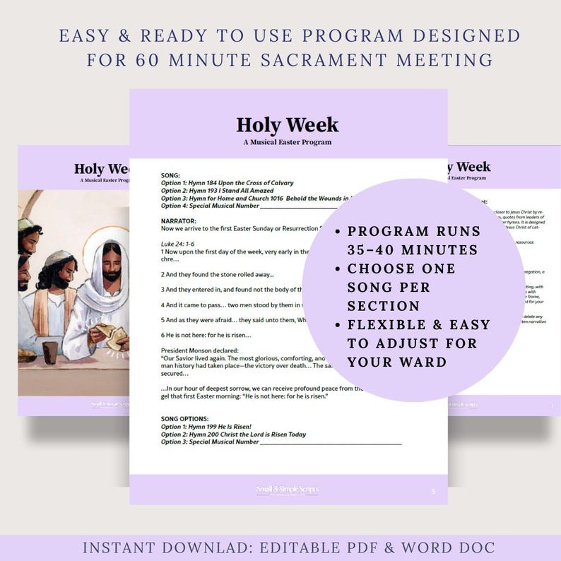 Easter Weekly Program Holy Week Easter Musical Program | LDS Easter Musical Sacrament Meeting ...