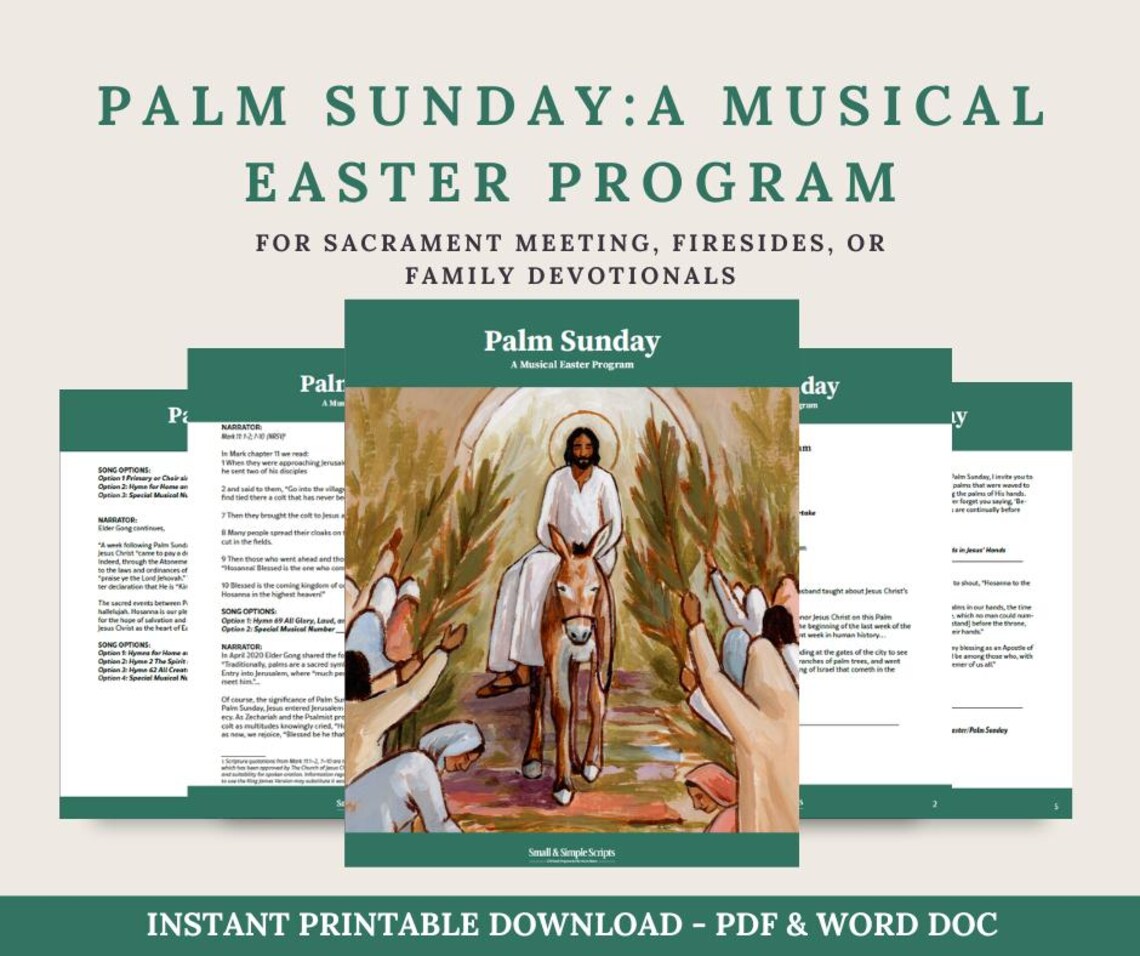 Palm Sunday Easter Musical Program | LDS Sacrament Meeting Program ...
