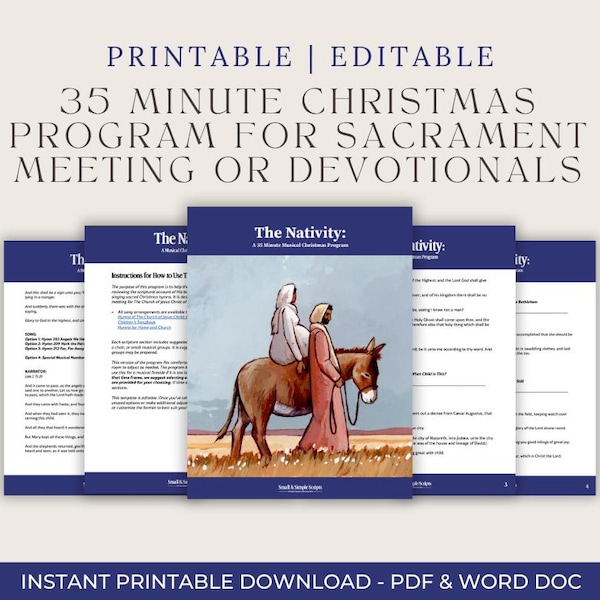 The Nativity Christmas Musical Program: LDS Sacrament Meeting Script (Printable), Christmas Musical Script