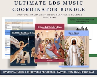 Ultimate LDS Music Coordinator Bundle | Sacrament Meeting Hymn Planner, Christmas Programs, Easter Program, Come Follow Me Template PDF Set