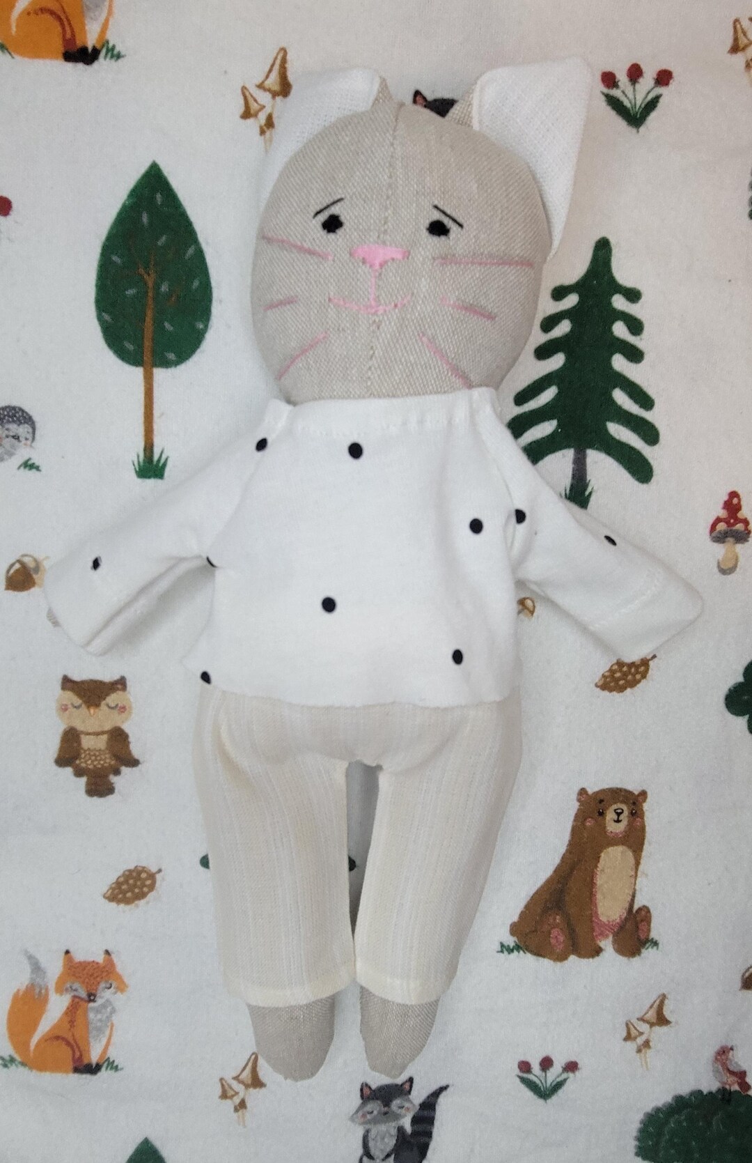 Linnet Toy Handmade Toys.linen Toy.cat Toy.toys With Clothes.sewned Toys.baby Toys ...