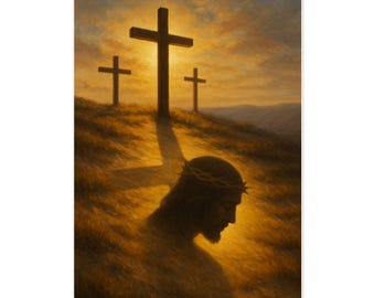 Jesus at the Cross Art Print, Religious Home Decor