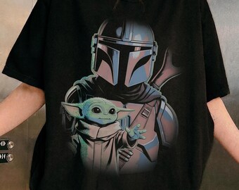 Mandalorian Grogu Shirt, Bab Yoda T-Shirt, Star Wars This Is The Way Tee, Disneyland Family Trip, 90s Style Star Wars