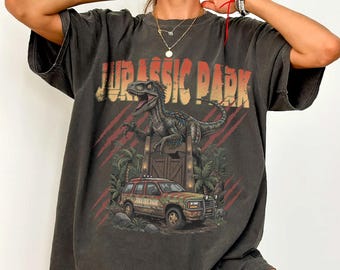 Jurassic Park Vintage T-Shirt, Retro Entrance Tour Tee with T Rex Dinosaur, Jurassic World Movie Fan Gift Shirt, Jurassic Park Shirt