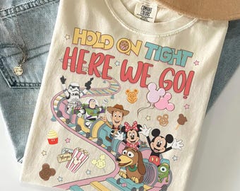 Comfort Colors® Slinky Dog Dash Inspired Shirt, Hold On Tight Here We Go Shirt, Toy Story Land Rollercoaster Shirt, Disney Hollywood Studios