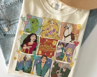Vintage Tangled Character Shirt, Rapunzel and Flynn Rider Tee, Mother Gothel Pascal Maximus T-shirt, Disney Princess Vacation Clothes