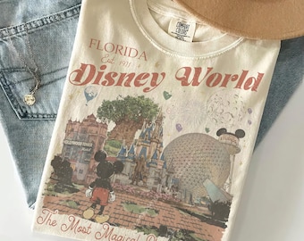 Maglietta vintage Mickey Disneyworld Comfort Colors, magliette retrò Mickey e i suoi amici, maglietta Walt Disneyworld, maglietta Disney 2026 Trip Disney Vacation