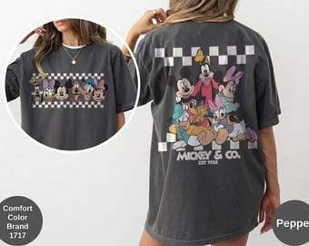 Retro Mickey & Co Est 1928 Comfort Colors®-shirt, Mickey and Friends, Disney Family Vacation geruit T-shirt, Disneyland-T-shirt, Disney Trip-T-shirt