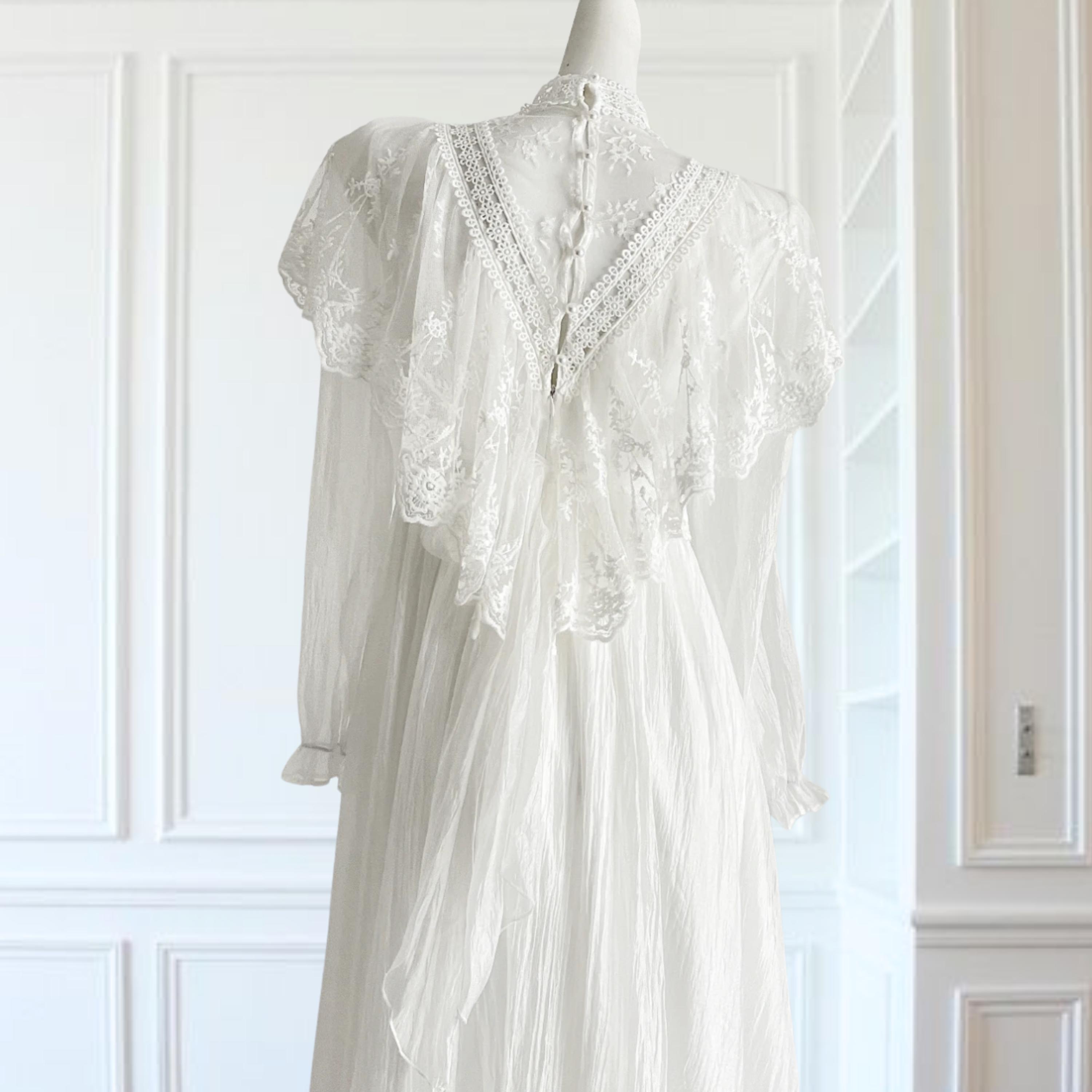 flowy victorian dress Victorian Lace Fairy Dress: Romantic Cottagecore Gown