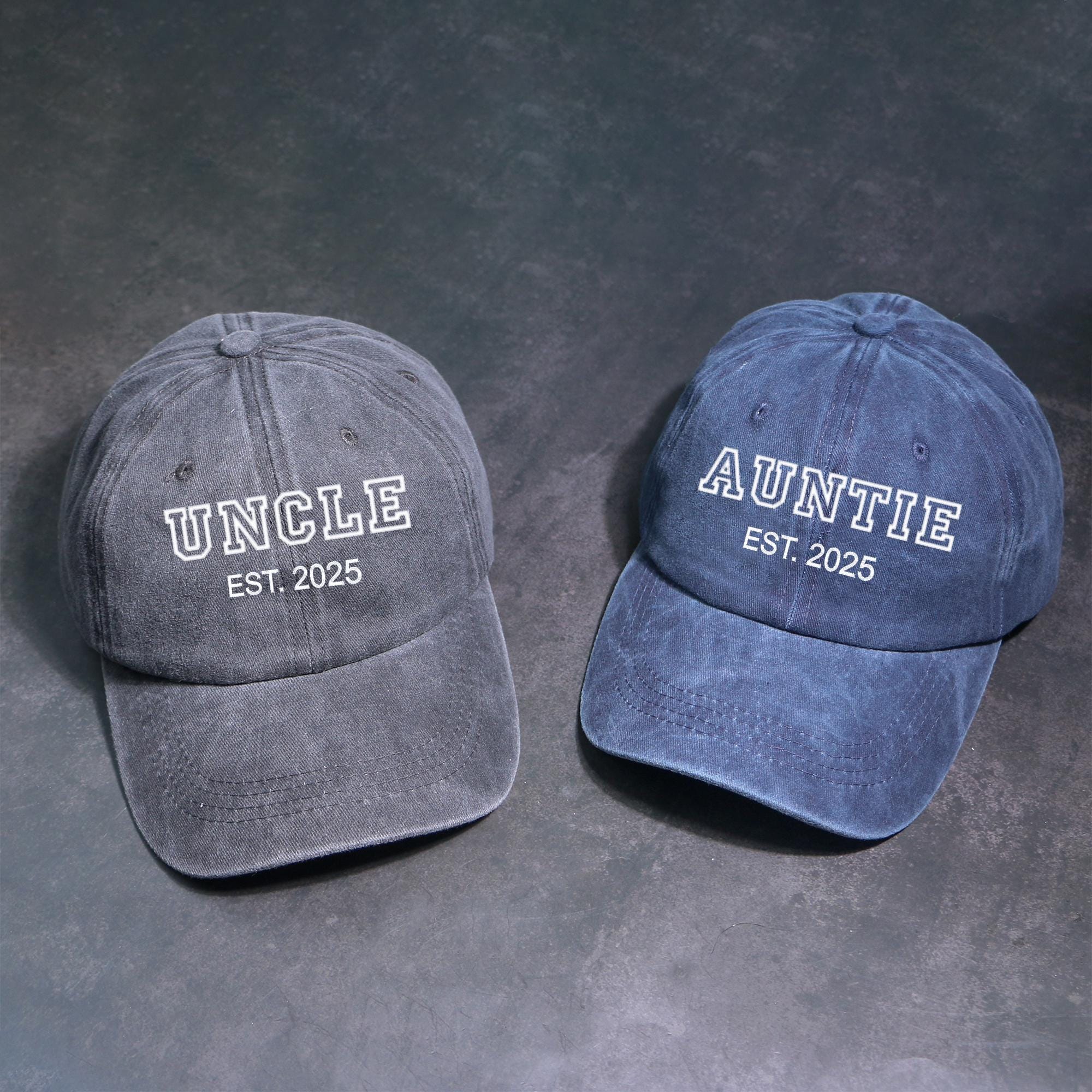 Matching Uncle Auntie Baseball Cap Set Adjustable Couple Hat Unisex Amazon.com: Waldeal Mom and Dad Est 2026 Hats, New Parents  main image 3