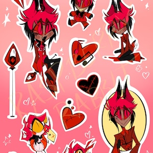 alastor hazbin hotel halo sticker sheet!