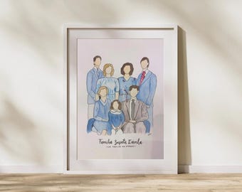 Retrato de acuarela personalizado sin rostro / Regalo personalizado