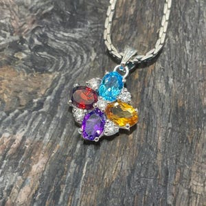 925 Sterling Silver Pendant, Multi Gemstone Pendant, Multi Gemstone Pendant For Women,Handmade Pendant,Pendant For Her,Gift For Women