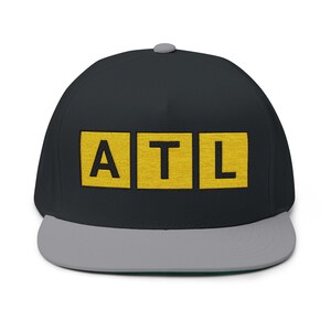 ATL Flat Bill Embroidered Cap - Stylish Urban Hat, Streetwear Accessory, Trendy Gift, Embroidered Cap for All Occasions