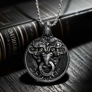 Vintage Eagle Silver Pendant Necklace: Handmade Motorcycle Rider Jewelry