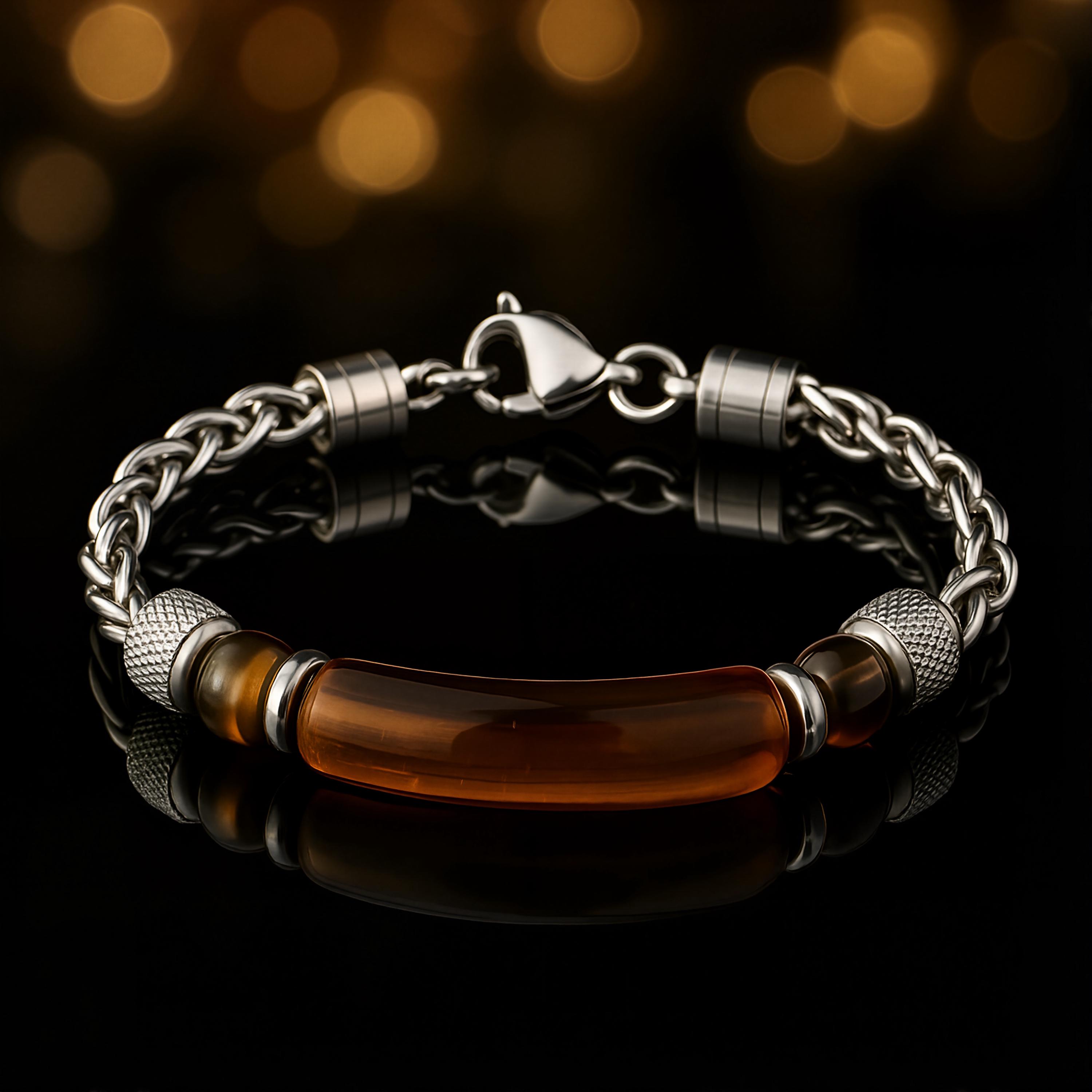 Ancient ブラックメタル　BLACKL Black Obsidian Japanese Steel Bracelet - Unique Design – Japanese