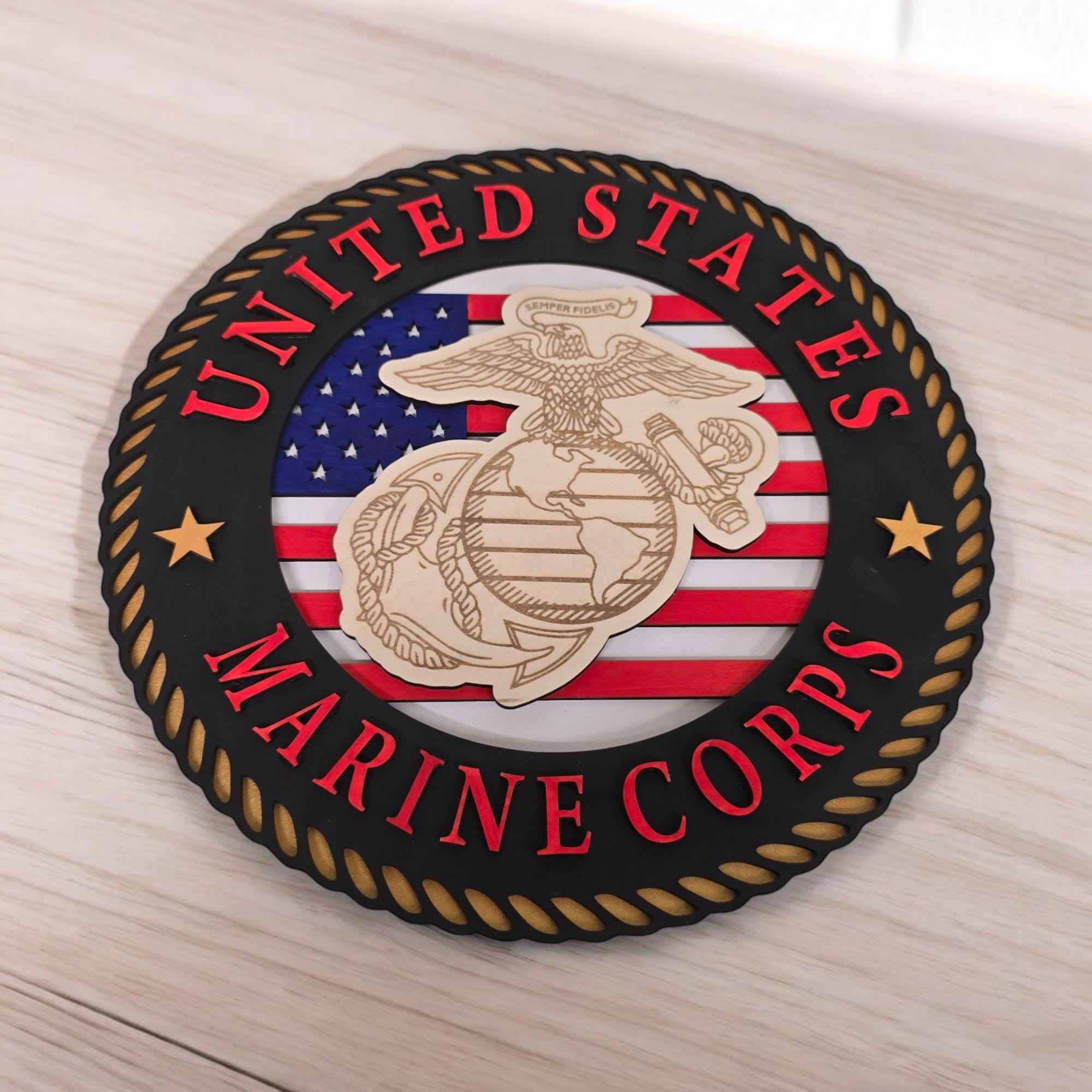 海軍 CORPS MARINE アメリカ 壁掛け Etsy - Seal Military Gift, Corps Marine Plaque, Wooden USMC 彫刻 木製 インテリア その他