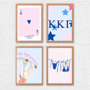 Kappa Kappa Gamma Wall Art Prints: KKG Dorm Decor (Digital Print Set of 4)