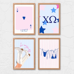 Chi Omega Aesthetic Wall Prints | Digital Wall Prints | Set of 4