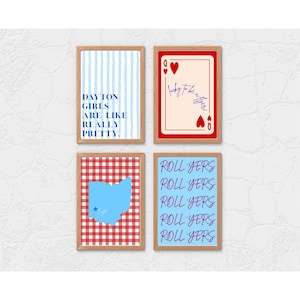 University of Dayton Wall Prints | 11x14 in | Digital Wall Art | Set of 4