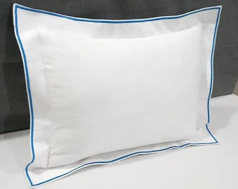 White Cotton Sateen Duvet Cover Set: Edge Embroidery