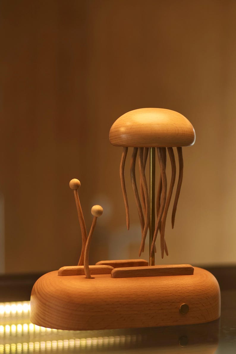 Automata Ripple Wooden Jellyfish Automata Sculpture | Handmade Ocean Kinetic Art ...