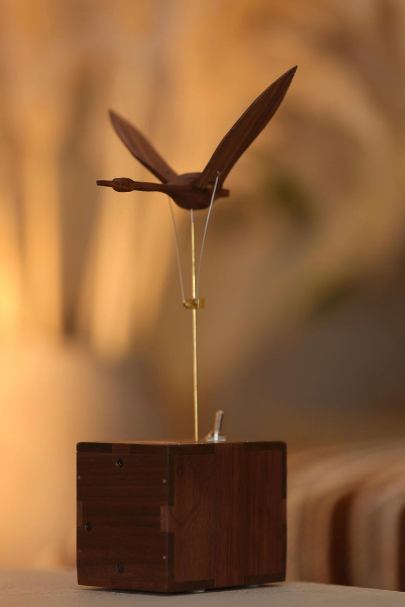 Handmade Wooden Swan Automata: Kinetic Sculpture, Art Decor With Music ...