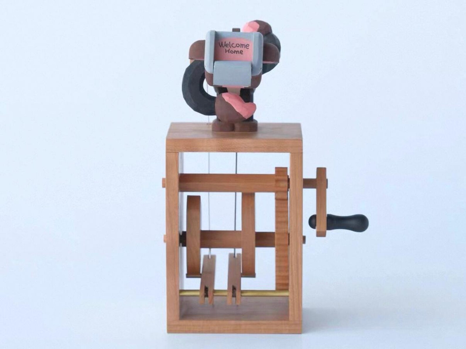 Kinetic Monkey Sculpture | Handcrafted Wooden Automaton | Interactive ...