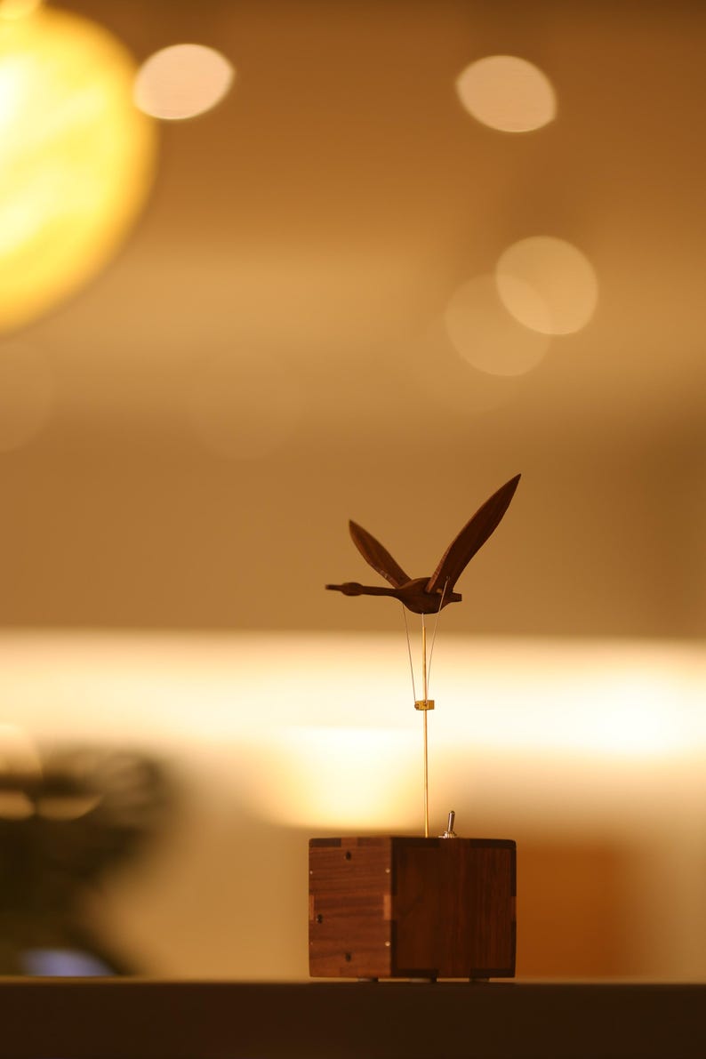 Handmade Wooden Swan Automata: Kinetic Sculpture, Art Decor With Music ...