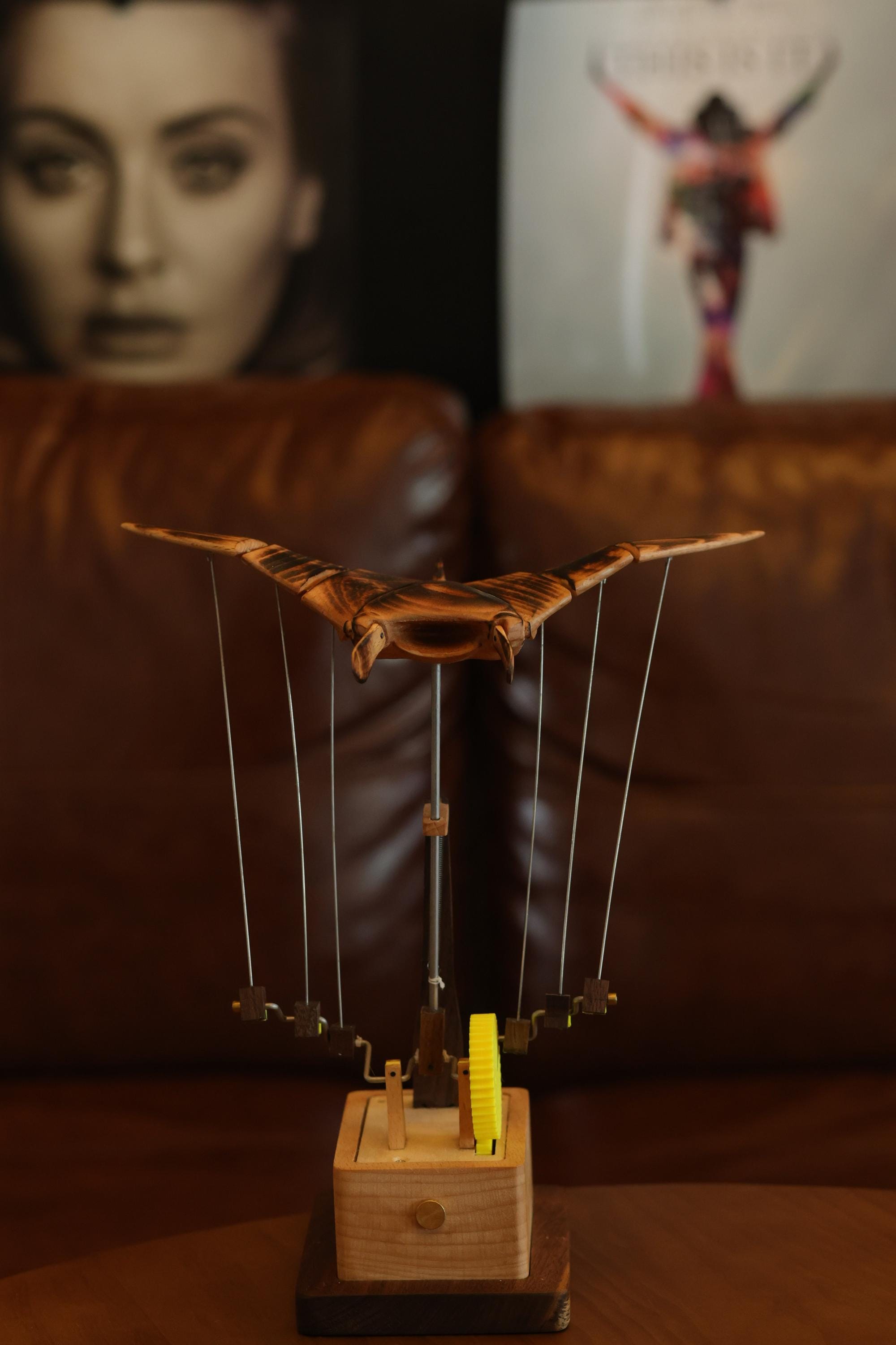 Handmade Wooden Automata – Flying Manta Ray | Mechanical Ocean Art