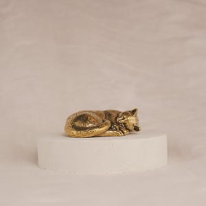 Cat Nap - Brass Cat Sculpture - Mid-Century Modern Cat Figurine