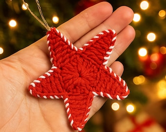 Crochet Star Pattern PDF – Holiday Ornaments & Christmas Decor DIY – Handmade Xmas Decoration for Beginners