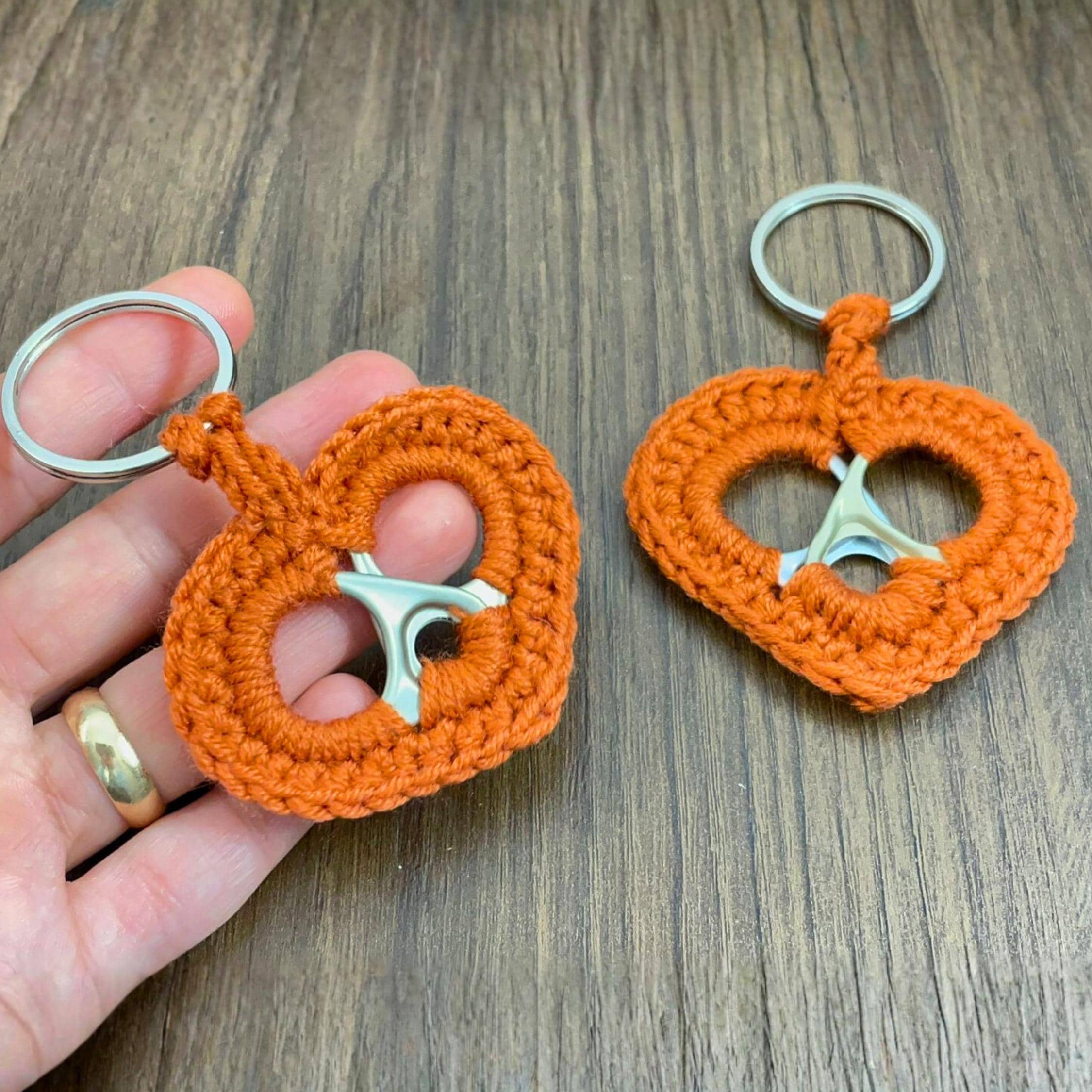 Crochet Can Tab Heart Keychain Pattern, Soda Pop Tab Crochet