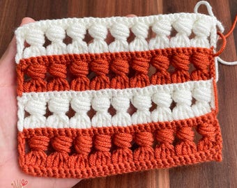 Puff Stitch Crochet Pattern PDF For Blankets, Vests, Cardigans, Pillow Covers – Versatile Textured Knitting
