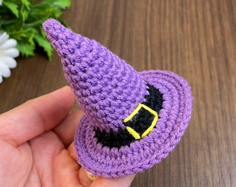 Crochet Witch Hat Pattern For Halloween Decor – Mini Amigurumi Wizard Hat PDF