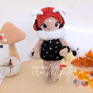 Crochet Moth and Firefly Doll Pattern: Amigurumi Plush Satin The Moth Girl  (PDF Tutorial)